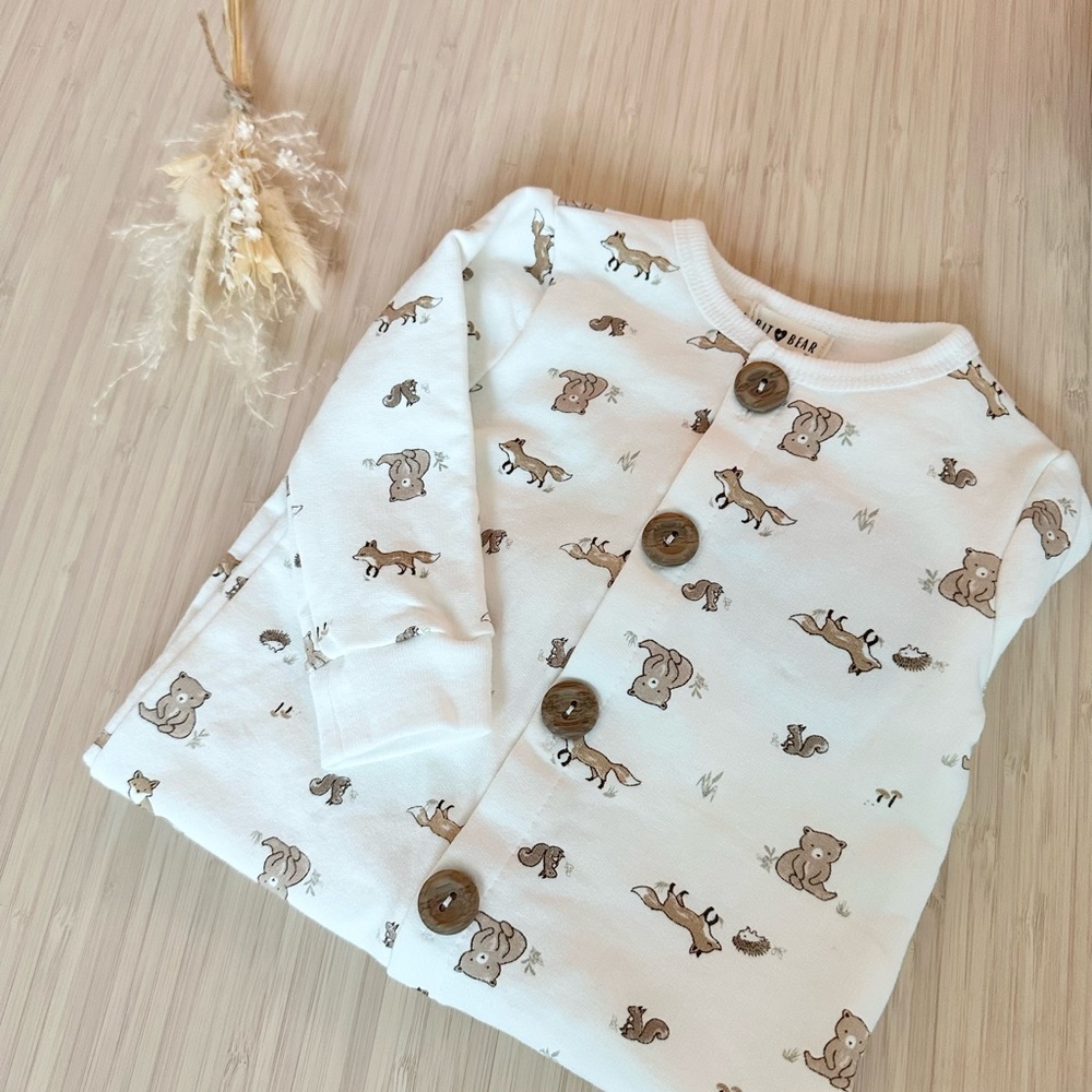 Button Neutral Baby Outfit